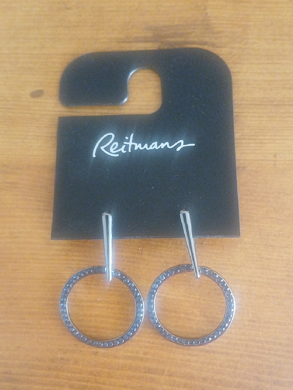 Reitmans Textured Silver Hoop Drop Earrings